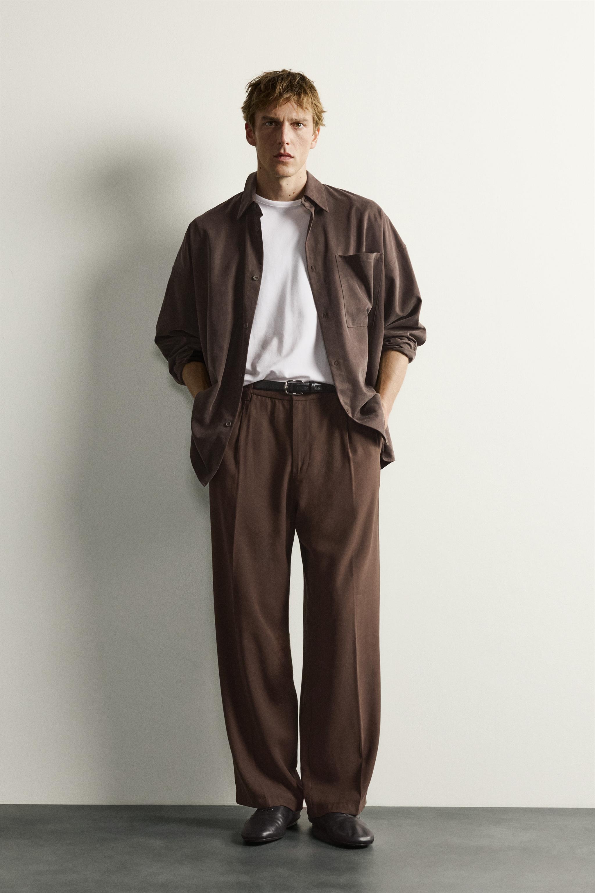 PANTALON FLUIDE COUPE DÉCONTRACTÉE À PLIS
